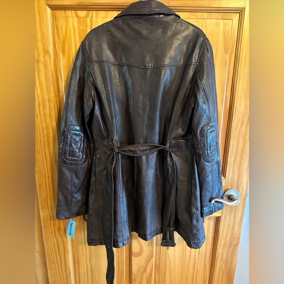 Bod Christensen Genuine Leather Women’s Mid Length Brown Jacket Size M NWT - Picture 7 of 16